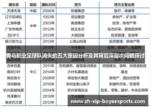 青岛职业足球队消失的五大原因分析及其背后深层次问题探讨 青岛职业足球队消失的五大原因分析及其背后深层次问题探讨